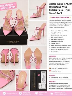 Azalea Wang Pink Rhinestone Wrap Stiletto Heels